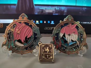 Anime Final Fantasy XIV FF14 Mūžīgā Vēja G'raha Tia Cosplay Metāla Bedge Somas Žetons Pogu Broša Pin Suvenīru Kolekcija Dāvanu
