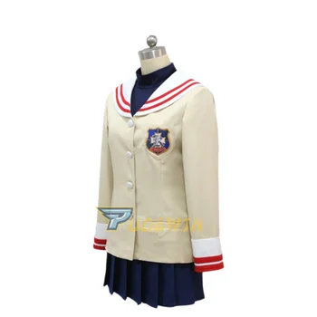 Anime Furukawa Nagisa Ziemas Skolas Uniformas Kleita Svārki Uzvalks Cosplay Kostīms