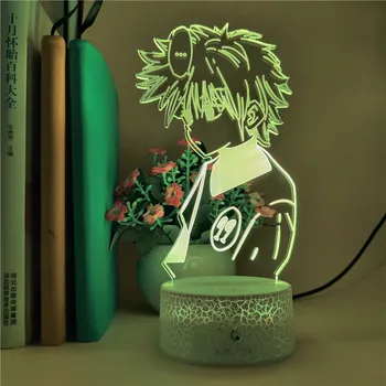 Anime, HUNTER X HUNTER KILLUA ZAOLDYECK Led Nghtlight Bērnu Dzimšanas dienas Dāvanas, 3D Pulkstenis Parastā Galda Lampa Māju Pusi Apdare