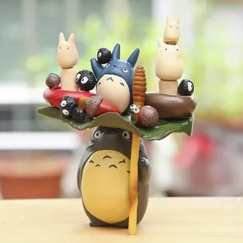 Anime Multfilmu Darbības Rādītāji Rotaļlietas Hayao Miyazaki PVC TOTORO Ģimenes Modeli, Rotaļlietas Juguetes ar KASTI Lielisku Dāvanu
