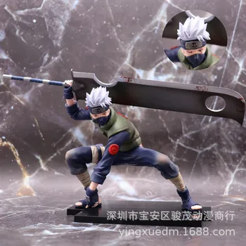 Anime Naruto Shippuuden Hatake Kakashi Shinobi Spoku Samazināt Broadsword Ver. PVC 15CM Rīcības Modeli Statuetes Kolekcionējamu Rotaļlietu Attēls