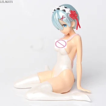 Anime Re: Dzīve Citā Pasaulē No Nulles Rem Ram Pidžamu Peldkostīmu Ver. Seksīgas Meitenes PVC Rīcības Attēls Kolekciju Modelis Rotaļlietas