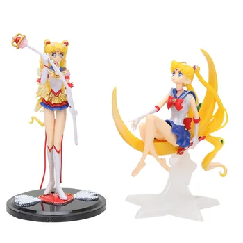 Anime Super Sailor Moon attēls rotaļlietas Tsukino Usagi PVC Rīcības Attēls Spārniem Kūka Apdare Kolekciju Modelis Rotaļlietas Lelle
