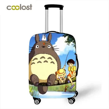 Anime Totoro Bagāžas Segtu Ceļa Piederumiem, Elastīga Čemodāns Aptver 18 - 32 Collu Trolejbusa Gadījumā Seguma