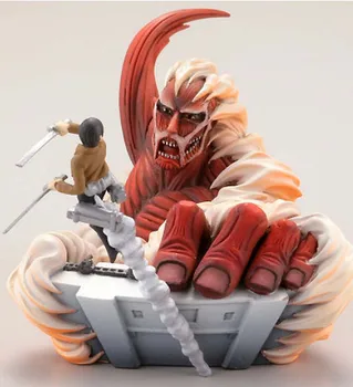 Anime Uzbrukumu Titan attēls Eren Jaeger Kolosāls Olu Ackerman Levi Rivaille PVC Rīcības Attēls Modelis Rotaļlieta, 10-15cm