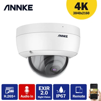 ANNKE 1PC Ultra HD 8MP POE Kamera 4K Āra Iekštelpu Ūdensnecaurlaidīgu Drošības Tīkla Dome EXIR Nakts Redzamības Brīdinājuma e-Pastu, CCTV Kameras