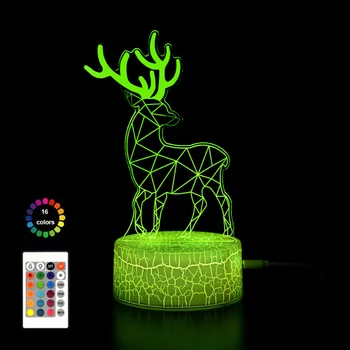 Anotācija Velosipēdu Akrila 3D LED Nakts apgaismojums 7 16 Krāsu Indikators Tālvadības pults Touch Nightlight Mājas Istabas Dekori Gaismas Bērniem Dāvanu