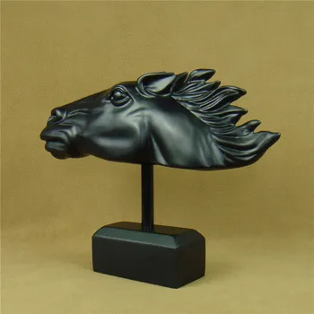 Anotācija Zirgu Galvas Skulptūru Roku darbs Sveķu Mustang Statuja Rotājumu Amatniecības Piederumi Mēbeles mājai un Birojam Apdare