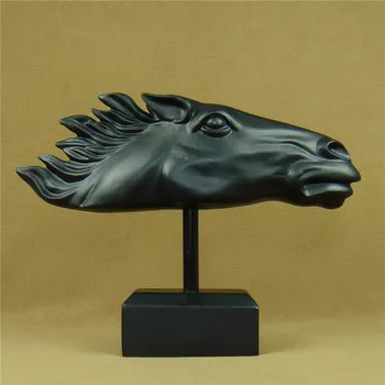 Anotācija Zirgu Galvas Skulptūru Roku darbs Sveķu Mustang Statuja Rotājumu Amatniecības Piederumi Mēbeles mājai un Birojam Apdare