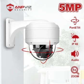 Anpviz 5MP Dome POE PTZ IP Kamera Outdoor 5X Optisko Tālummaiņu 2.7-13.5 mm ar Skaņas Mājas/Āra Ūdensizturīgs IS 35m Onvif H. 265 P2P