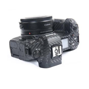 Anti-Scratch Fotokameras korpusa Vāciņu Ādu, Oglekļa Šķiedras Pārklājumu Komplekts Canon EOS P RM R-P R5 R6 Uzlīme Aizsardzības apvalks DIY apdare