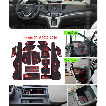 Anti-slip Durvju Gumijas Kausa Spilvenu Honda CR-V 2012~4th Gen facelift CR V CRV 2.0 2.4 Groove Mat Automašīnas salona Piederumi