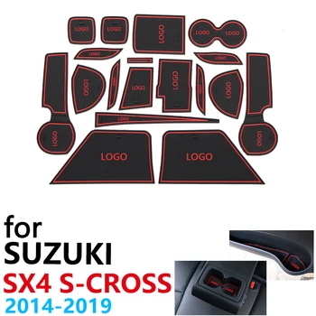 Anti-Slip Gumiju Kausa Pildītās Durvis Groove Mat Suzuki SX4 S-Cross Maruti SX-4 SX 4 S Cross SCross~2016 2019 Piederumi