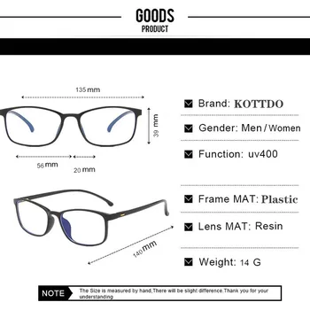 Anti-zila Gaisma Datoru Tuvredzība Brilles Skaidrs Rāmis Retro Vīriešu Brilles Modes Kvadrātveida Plastmasas Sieviešu Brilles Jaunu 2020