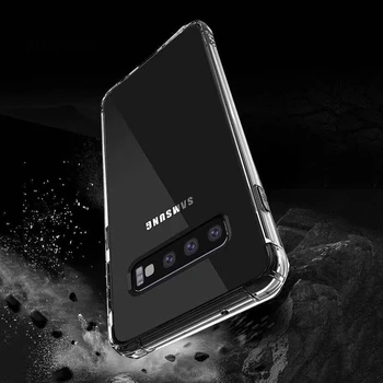 Antidetonācijas Pārredzamu Gadījumos, Samsung Galaxy S10 S10 Plus S10e Mīksto TPU Pilna Ķermeņa Vienkāršā Tālruņa Aizmugurējo Vāciņu, Coque Capa amsung