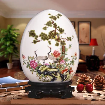Antīko Jingdezhen Keramikas Vāze Paveicies Ar Antīko Dzīvnieku Pārtikušu Olu Mūsdienu Mājas Apdare, Mēbeļu Pants