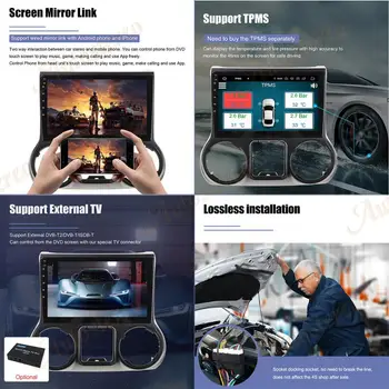 AOTSR Android 9 Auto GPS Jeep Grand Wrangler 2011. - 2016. Gada Navigācijas Auto Player Multivides Galvas Vienības Iebūvēts DSP Automašīnu spēlēt 4+64G