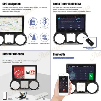 AOTSR Android 9 Auto GPS Jeep Grand Wrangler 2011. - 2016. Gada Navigācijas Auto Player Multivides Galvas Vienības Iebūvēts DSP Automašīnu spēlēt 4+64G