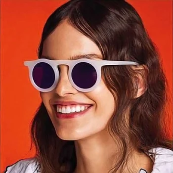 AOZE 2020. gadam kārta retro stila rāmi saulesbrilles jelly krāsu personības tendenci unisex saulesbrilles Gadījuma minimālisma hip hop brilles