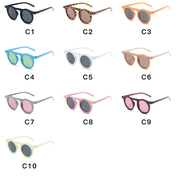 AOZE 2020. gadam kārta retro stila rāmi saulesbrilles jelly krāsu personības tendenci unisex saulesbrilles Gadījuma minimālisma hip hop brilles
