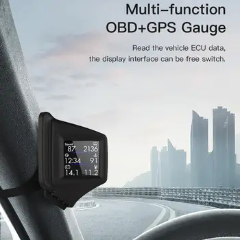 AP-1 HUD (Head-Up Display OBD+GPS Dual Sistēmas Smart Gabarīts, Braukšanas, Hronometrs Spidometrs, Odometrs, Digitālo Skaitītāju Signalizācijas Sistēma