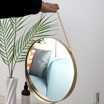Apaļa Spoguļa Karājas Metāla Sienas Stiprinājums Spogulis Mākslas Tualetes, Vannas Istaba Dekori Nordic Style Spoguļi
