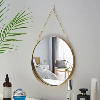 Apaļa Spoguļa Karājas Metāla Sienas Stiprinājums Spogulis Mākslas Tualetes, Vannas Istaba Dekori Nordic Style Spoguļi