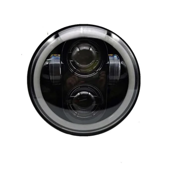 Apaļā 5.75 collu Motociklu LED Projektors Dzelzs 883 Moto LED priekšējie Lukturi Black 5 3/4
