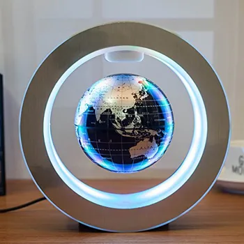 Apaļā LED Pasaules Kartes, Peldošās Pasaulē Magnētiskā Levitation Gaismas Anti Gravitācijas Magic