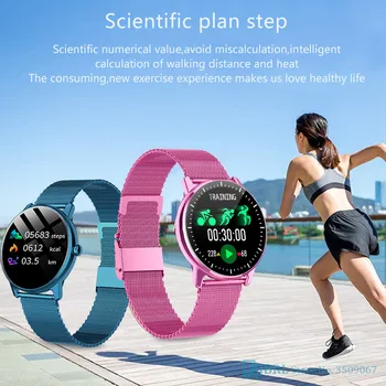 Apaļā Smart Skatīties Sieviešu Smartwatch Elektronika Smart Clock Android, IOS Fitnesa Tracker ar skārienekrānu Bluetooth Smart-skatīties