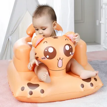 Apelsīnu kaķēns formas plastmasas piepūšamās bērnu dīvāns daudzfunkcionāls locīšanas bērnu dīvāns portatīvo bērnu krēsls Ar gaisa sūknis
