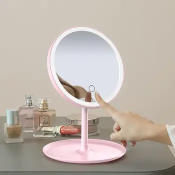 Aplauzums Spogulis Fodable LED Gaismas Kārtu Make-up Spogulis Palielinājumu Apgaismojums 360 Kosmētikas Spogulis Ar Nakts Gaismu Sievietēm
