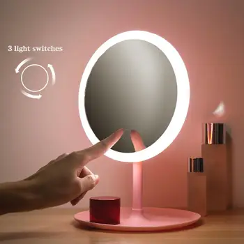 Aplauzums Spogulis Fodable LED Gaismas Kārtu Make-up Spogulis Palielinājumu Apgaismojums 360 Kosmētikas Spogulis Ar Nakts Gaismu Sievietēm