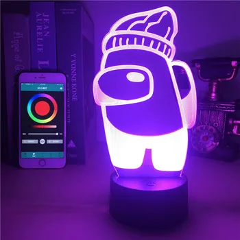 APP Kontroles Tabula 3D Spēle Lampas Starp Mums Spēle Atskaņotājs ar Bateriju Darbināmas Gaismas Lampa Led Krāsas Hologra Personalizētu Nakts Lavas Lampas