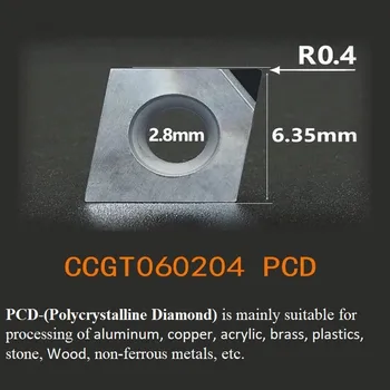 Aps dimanta kuteris darbarīki cnc ielikt ccmt060204 CCGT09t304 dcmt cbn dzirnavas alumīnija metāla ārējo pagrieziena rīks griešanas virpas, 1gab.
