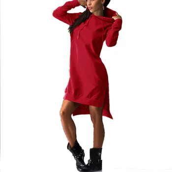 Apģērbu OWLPRINCESS 2020. gada Rudenī un Ziemā, Karsts Modes Kapuci vienkrāsainu Kleitu