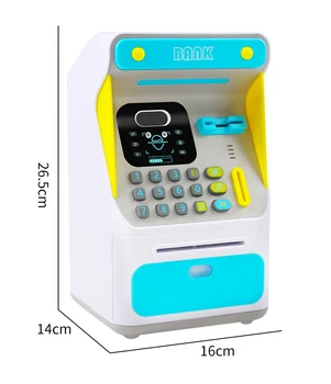 Aqumotic Bērnu Naudu ATM Automātiskā Noguldījumu un Izņemšanas Automātu Kartes Lielas ietilpības Paroli Cūciņa Bankas Noguldījumu Kaste