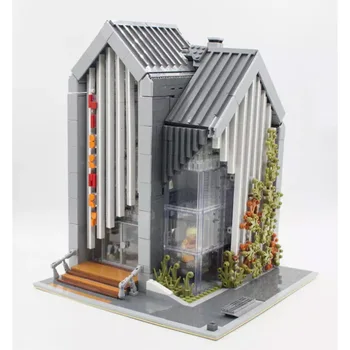 Ar brickstive KM Post Office Moderna Bibliotēka streetview Moduļu Modeli, Celtniecības Bloki, Ķieģeļi Bērniem Rotaļlietas bērniem dāvanas
