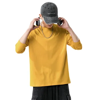 Ar garām piedurknēm T-krekls vīriešu 2020. gadam jauna tendence rudens korejas T-krekls zemāko krekls ar apģērbu modes vīriešu apģērbi