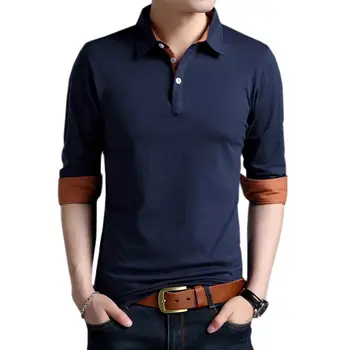 ARCSINX garām Piedurknēm Vīriešu T-Krekls Rudenī Tumši Zila Slim Fit T krekls Vīriešiem Caasual vienkrāsainu Melnu Tshirt Modes Tee Kreklu Vīrietis