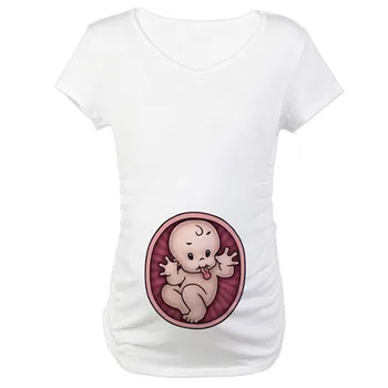 ARLONEET grūtniecības drēbes sievietēm, O-veida Kakla cute baby drukāt grūtniecēm īsām piedurknēm T-krekls Grūtniecības un dzemdību t 2019