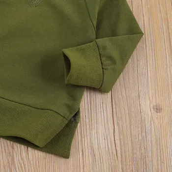 Armijas Zaļā Zēns Camo Apģērbu Komplekts Toddler Zīdaiņu Bērnu Zēniem Apģērbu Komplekts Rudens Falll garām Piedurknēm Top Bikses Apģērbs, Apģērbu 2gab