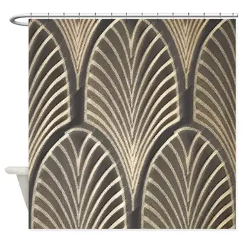 Art Deco Ventilators Ģeometriskā Dekoratīvs Audums Dušas Aizkars (69