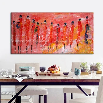 Arthyx Roku Apgleznoti Anotācija Āfrikas Sievietēm Krāsains Eļļas Gleznas Mūsdienu Audekls Plakāti Sienas Mākslu, Viesistaba, Mājas Apdare