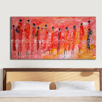 Arthyx Roku Apgleznoti Anotācija Āfrikas Sievietēm Krāsains Eļļas Gleznas Mūsdienu Audekls Plakāti Sienas Mākslu, Viesistaba, Mājas Apdare