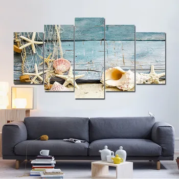 Artsailing HD Iespiests 5 gabals audekls art sienas, attēlus dzīvojamā istaba seeshell abstraktu ziedu tauriņš krāsošana dropshipping