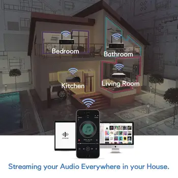 Arylic A30 WiFi un Bluetooth 5.0 Mini Mājas Pastiprinātāju HiFi Stereo D Klases digitālā multiroom ar Spotify Airplay Ekvalaizers