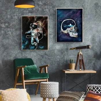 Astronauts Kosmosa Sapņo Zvaigznes Ierobežot Eļļas Glezna Mākslas Audekls Plakāti Sienas Art Attēlus Dzīvojamā Istaba un Izdrukas Mājas Dekoru
