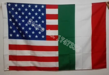 ASV, Itālija itālijas draudzības Karoga karstā pārdot labu 3X5FT 150X90CM Banner misiņa metāla caurumiem