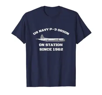 Asv jūras kara Flotes P-3 Orion uz Staciju Kopš 1962 T Krekls Zīmolu Vīriešu 2019 Modes Apaļu Kakla Labāko Pārdošanas Vīrietis Dabīgas Kokvilnas T-Krekls